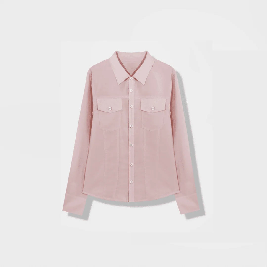 OEM/ODM Factory Customized Women's Button Down Shirt Casual Ladies Tops Turn Down Collar Long Sleeve Formal Blouse