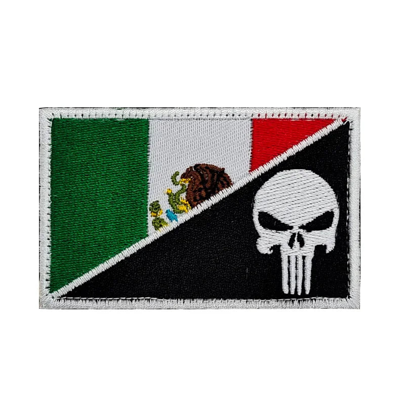 Mexican Flag Embroidered Patch Tactical Pack Accessories Custom Ironing/Stitching/Hook and Loop