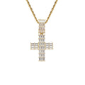 CN334 Bling Bling Brass Prong Setting Zircon Cross Pendants Iced Out Hip Hop Necklace