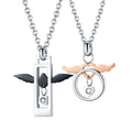 High Quality Men Jewelry Stainless Steel Angel Wing Couple Pendent Necklace for Couple Lover Eternal Titanium Necklace