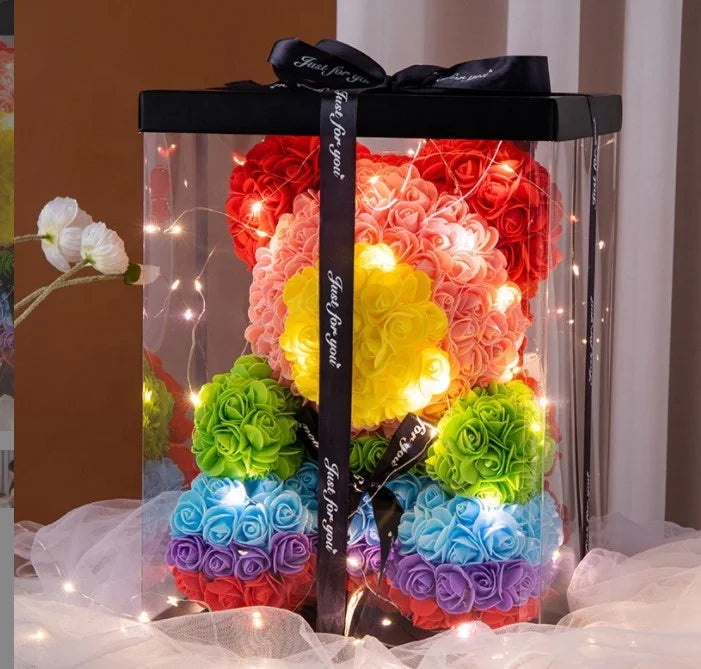 Preserved Flower Rose Bear Gift Box Valentine's Day Christmas Birthday Gift