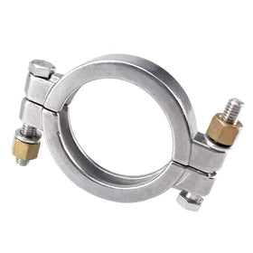 Aohoy High Duty 13MHP Tri Clover Hinged Pipe Clamp with Brass Nut Double Bolted for Brewery Inch Measurement System