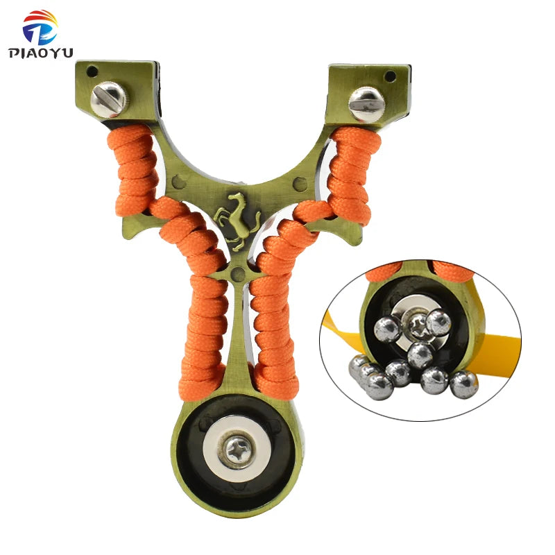 Strong Magnetic Slingshot Outdoor Metal Slingshot With Rubber Band Hollow Design for Hunting and Shooting