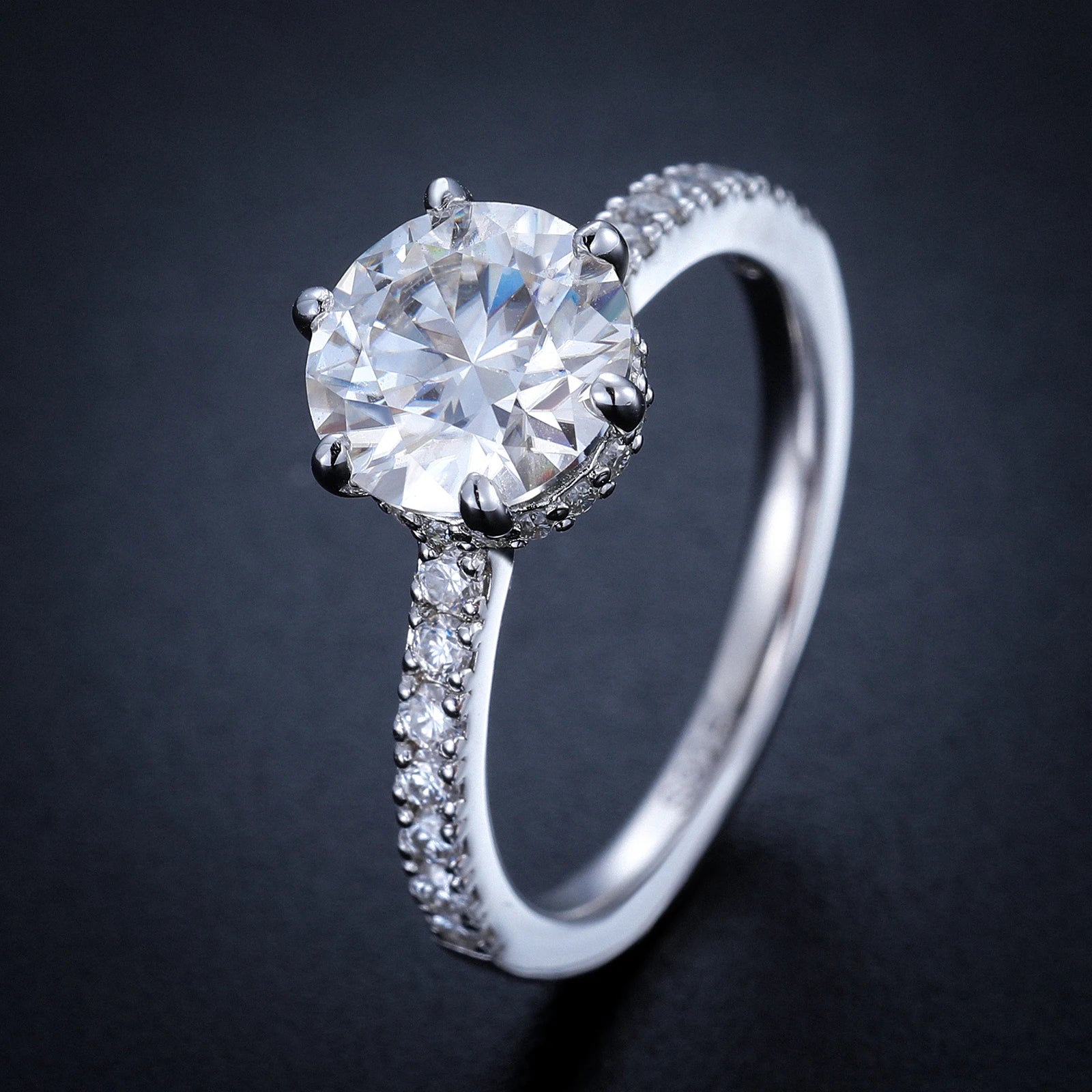 For Women Men Lab-grow Diamond Ring Jewelry Gifts 925 Sterling Silver White Gold VVS Moissanite Wedding Engagement Ring