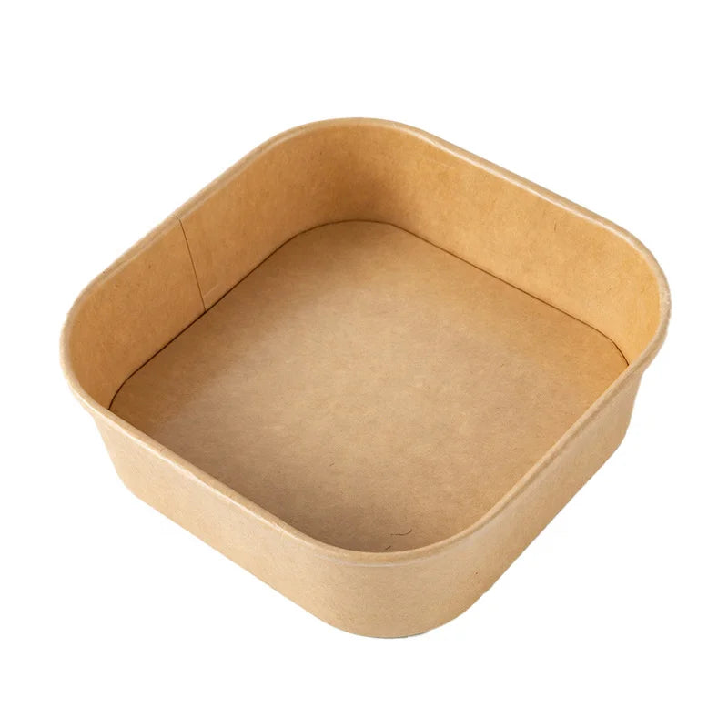 1000ml 1200ml Kraft Paper Food Storage Box Container With Lid