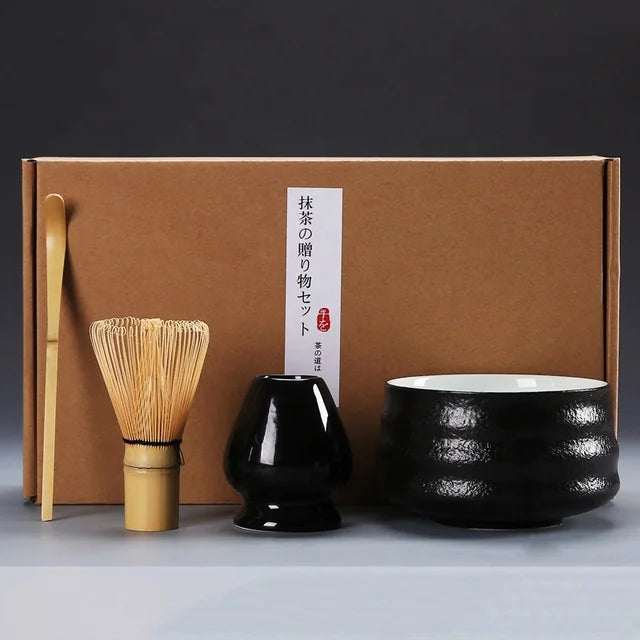 Custom Matcha Tea Set Bamboo Whisk Scoop Ceramic Whisk Holder Matcha Bowl Ceremony Kit for Traditional Japanese Tea Ceremony