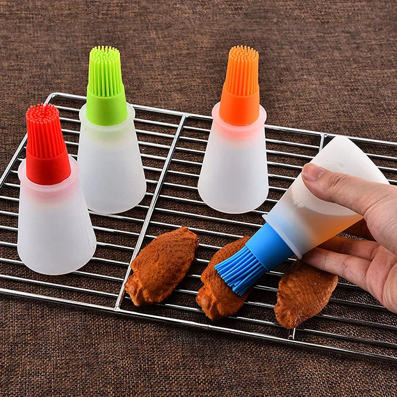 BPA Free Pastry Basting Brushes Oil Dispenser Bottle Silicone Oil Bottle Brush for Kitchen Baking BBQ Grill Pastry Brush