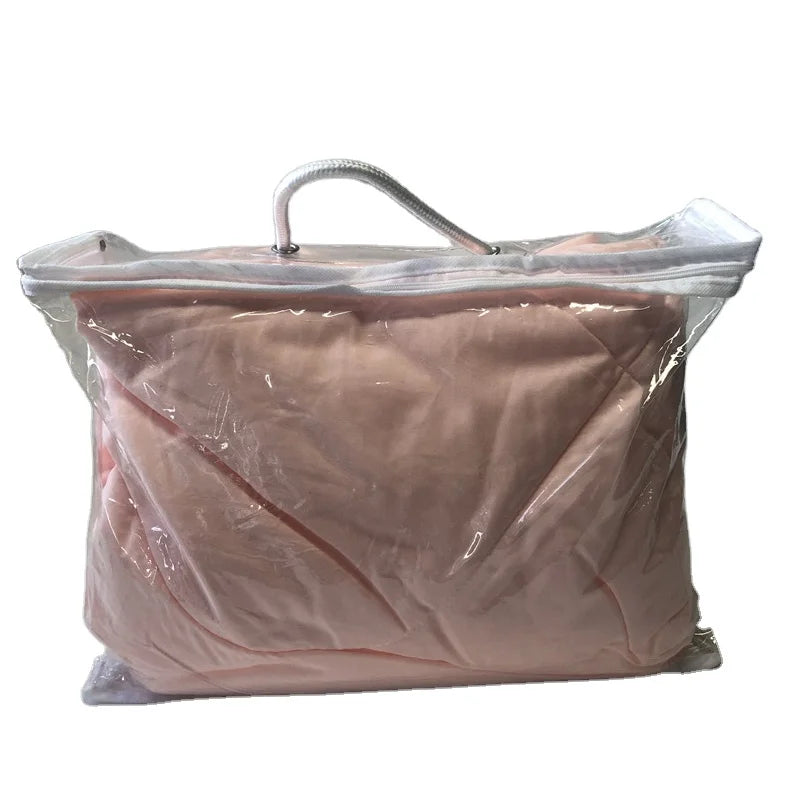 Customized Size Eco-Friendly Transparent PVC Bag Handle for Household Clothes Kindergarten Quilt Blanket Storage Living Room