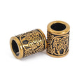 Nordic Souvenirs Antique Gold Plating Stainless Steel Viking Jewelry Norse Wolf Paw Beard Bead