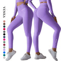 Customized Brand Logo Activewear Women Seamless High Waist Sport Wear Gym Fitness No Front Line Butt Lift Yoga Pants Leggings