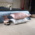 Silk Pillowcase 22 Momme 100% Pure Natural Soft Breathable Pillow Cover With Zipper Closure European Size Solid Color