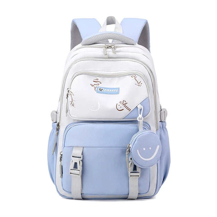Class 6 Fashion Waterproof Letter Pattern Large Capacity Girls 12 Year Zipper School Bags Green