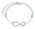 925 Sterling Silver Chain Bracelet 18 Kt Gold Plated Modern Snake Infinity Charm Bracelets