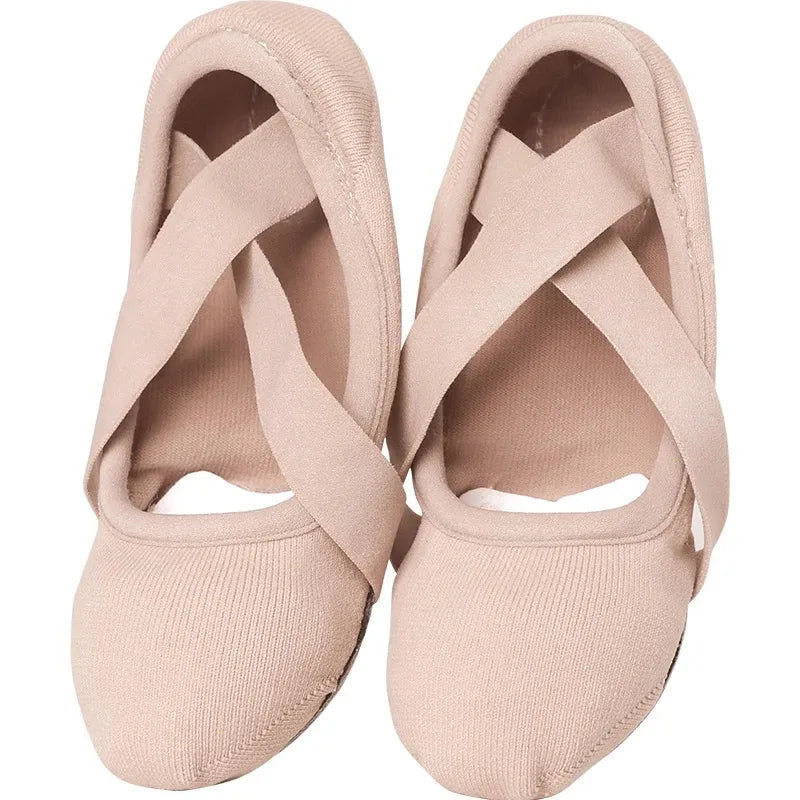 Professional Women's Stretch Ballet Slippers Elastic Ballet Shoes for Yoga Gym Gymnastics and Dance Classes