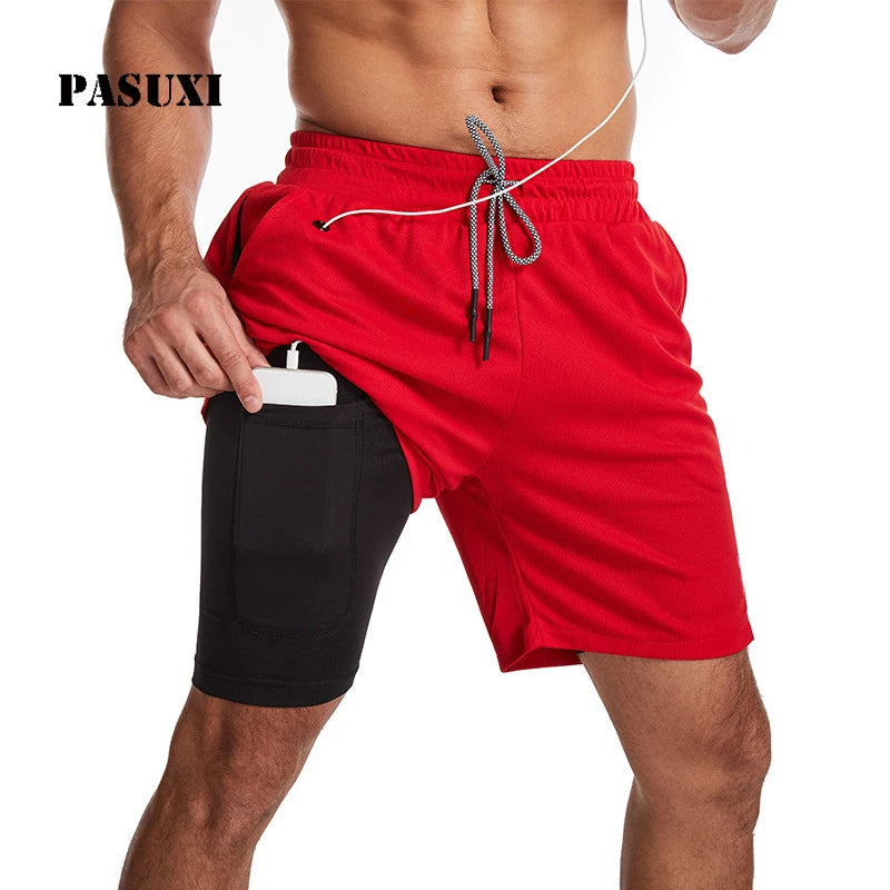PASUXI Men's Breathable Mid Sporty Gym Shorts Multi-functional Jogger Training Workout Running High-quality Lightweight Quick