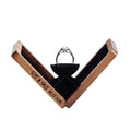 Wooden Wedding Velvet Ring Box Small Thin Flat Ring Box for Marriage Proposal Wedding