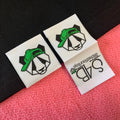 Panda logo Fashion Design Private T-shirt Knitting Hem Labelbook Cover Fold Sleeve Woven Hem Tags