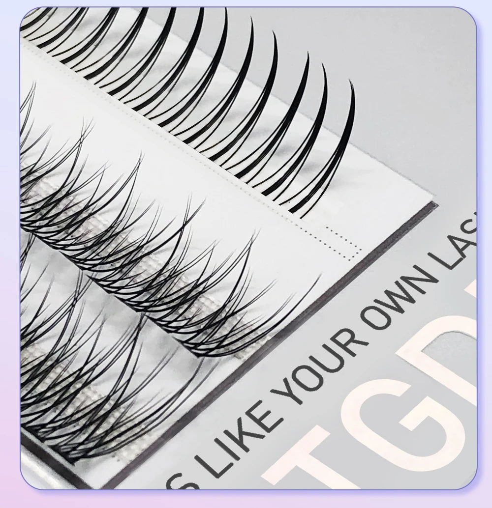 A/M Faux Mink Fan Eyelashes 0.07mm Fishtail Sandwich Self-Grafting Mixed Eyelash Extension Premade Spiked Lashes Natural Soft