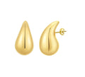 Fashion Earring Wholesales 18K Gold Plated Teardrop Hollow Stud Earring for Girls Womens Jewelry