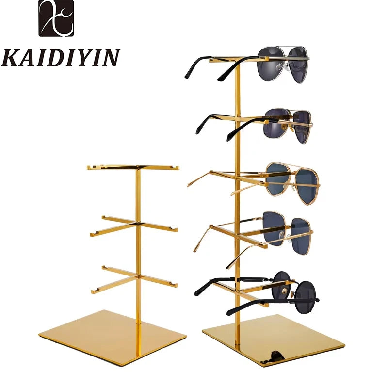 Portable Metal Sunglasses Stand for Retail Store Countertop Display Eco-Friendly Black Glasses Display Stand