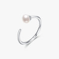 Classic Simple Fine Jewelry Free Size 6-9 Rings 925 Sterling Silver Elegant Natural Freshwater Pearl Adjustable Rings for Women