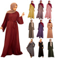 Hot Selling Nida Fabric for Jilbab Abaya for Women Closed Abaya Robe Modest Dubai Muslim Dress Breathable Middle East Arab Women