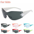 2023 Fashion Boys Girls Shades Glasses UV400 Punk Sports Rimless Kids Sunglasses Y2K Stars Goggles for Children