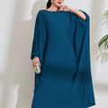 Yuxi 2024   New Abaya/islamic Middle East Arab Long Dress Tie Bat Sleeve Round Neck Fashion Elegant Dress Robe