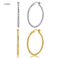 FUAMAY Chunky 25MM Big Large Hoop Earrings 925 Silver Beaded Hoop Ball Earrings 925