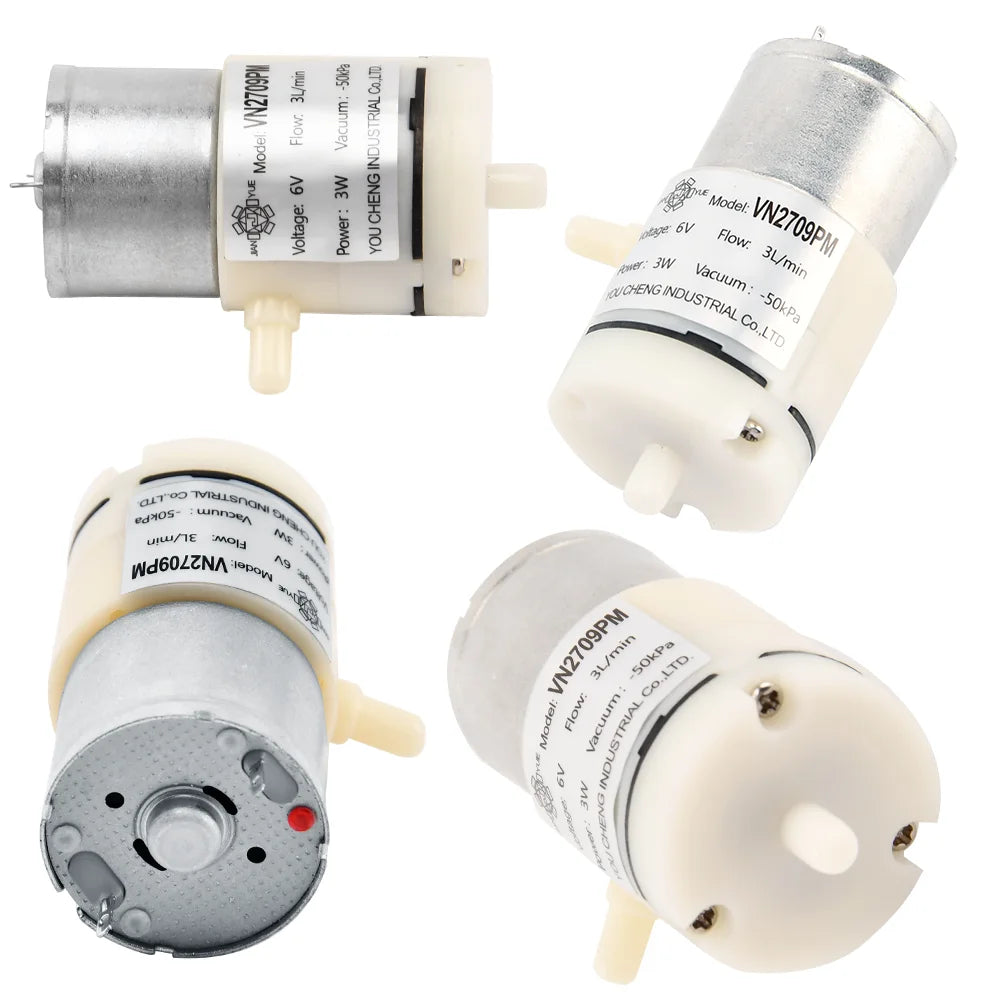 VN2709PM 6V DC Negative Pressure Micro Diaphragm Pump 4mm Outlet 3W -50kPa 3L/min Flow Rate OEM/ODM for Machining Home