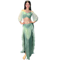 Professional Heavy Shiny Sequin Long Sleeve Top with Skirt Costumes Set  for Oriental Belly Dance Performance Outfit