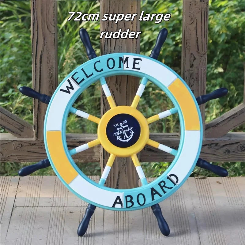 Mediterranean Party Decor HYA07 Eco-Friendly Nautical Wall Wooden Rudder Product