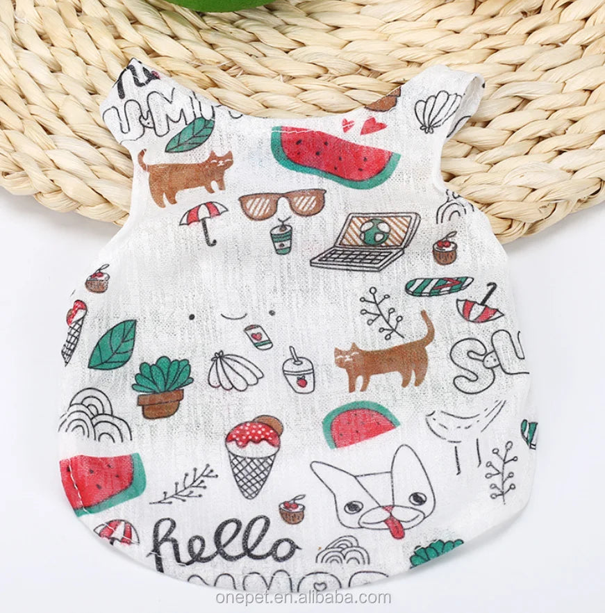 Pet Shirt Small Size Dog Pug Shirt Summer Dog Clothes Bulldog T Shirt