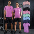 Custom Logo Men's Short Sleeve Wicking Tech T-Shirt Printed Knitted Fabric for Sport Workout & Running Digital Printing