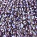 Nice Natural Baroque Pearl in Strand AAAA  High Luster100% Freshwater Pearlnature Purple Color Wholesale Price Width 14-20 mm