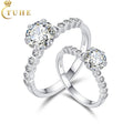 Wholesale Fine Wedding Jewelry Bulk 0.5ct 1ct 925 Sterling Silver VVS Moissanite Diamond Engagement Ring for Women Girls