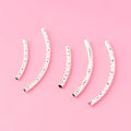 20-40mm 925 Sterling Silver Twisted Faceted Curved Tube Beads for Bracelet Jewelry Making