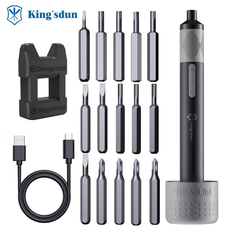KS-882043 Multifunctional Electric Screwdriver Set 3.7V Adjustable Torque Cordless Power Screwdriver for Laptop Repairing
