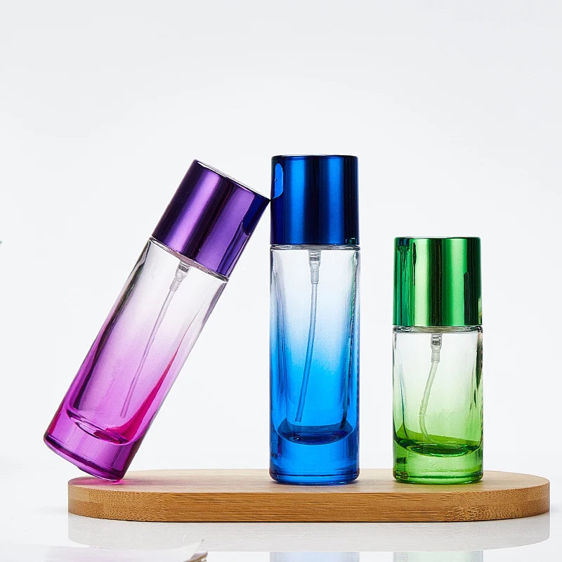 20ml 30ml Black Green Cylindrical Glass Fine Mist Spray Perfume Bottles Empty Atomizer Spray Bottle with Screw Cap