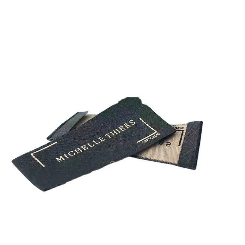 High-Density Custom Woven Clothing Labels - Luxury Private Brand Logo Tags for Apparel and Shoes