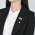 Luxury Exquisite Butterfly Design Breastpins Women Luxurious Elegant Pearl Lapel Pins Fashion Ladies Bling Zircon Brooch Jewelry