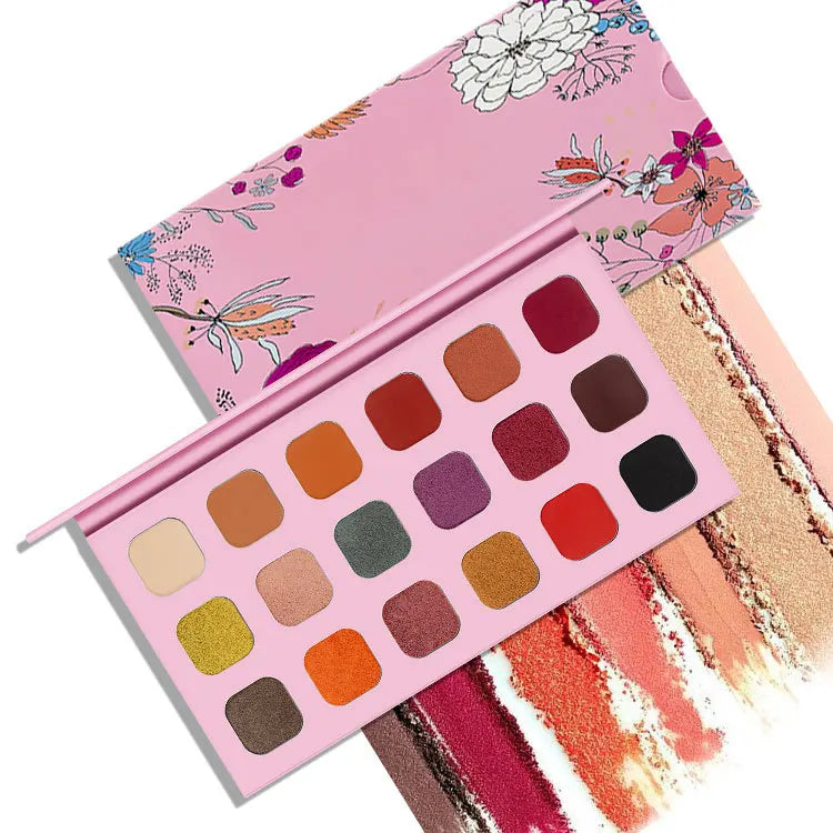 In Stock 18-Color Baked Eyeshadow Palette Highly Pigmented Cardboard Eyeshadow Palette with Matte Finish Press Powder Eye Use