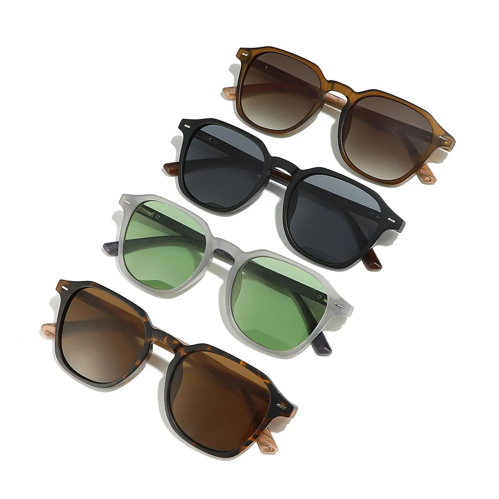 DOISYER New Fashion round Sunglasses Women Men Vintage Style Wood Color Frame UV400 Spring Hinge PC Material Wholesale