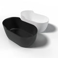 Modern Small Oval Shape Freestanding Bath Tub Solid Surface Soaking Bathtub Artificial Stone Material for Bathroom