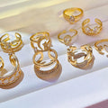 Poluplar Brass Alloy Zircon Beads Paving Adjustable Korean Style Finger Rings Women Ring Jewelry