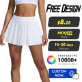 Custom Logo Pleated Spandex/Nylon Tennis Skirts Breathable 4-Way Stretch Anti-UV Quick Drying Workout Women's Mini Golf Skirts