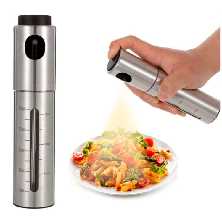 Household Kitchen Stainless Steel Spray Can Seasoning Spray Push Type Barbecue Olive Spray Oil Bottle