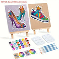 2pcs Pre-Drawn Canvas Painting Kits DIY Handmade Framed Printed Canvas for Adults Party Sip Paintings for Gift or Decor