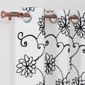 Wholesale Semi-Sheer Floral Embroidered Curtains Thick Black Tulle Drapes Window Embroidery for Living Room Home Window Valances