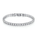 Hot Selling High-End 4.0 Zircon Bracelet Micro-Inlaid Copper with Simple Tennis Chain Trendy Geometric Design Light Luxury Women